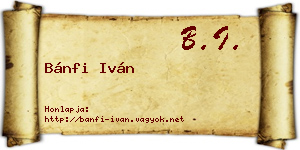 Bánfi Iván névjegykártya